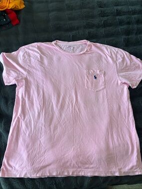 Polo by Ralph Lauren Pale Pink Short Sleeve Pocket Tee with Navy Pony